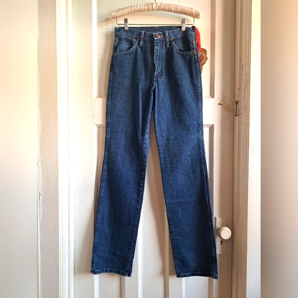 Vintage Men's Wrangler Jeans - Size 28x34 / XS/S - Dark Wash 1980's Jeans - Picture 2 of 11